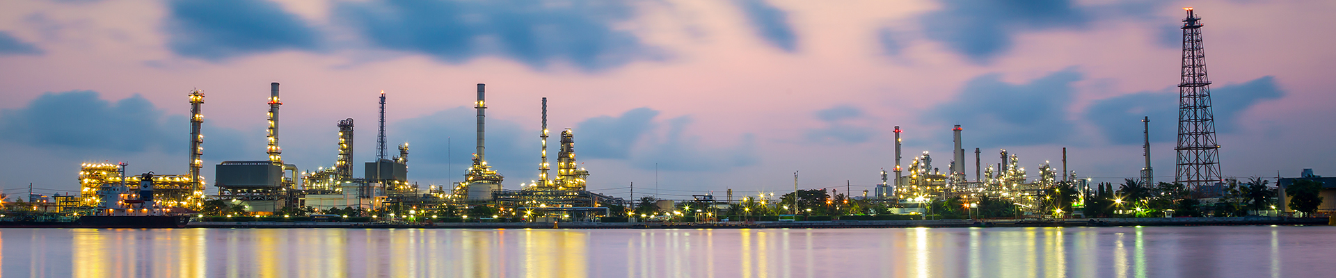 Refinery plant area at twilight
